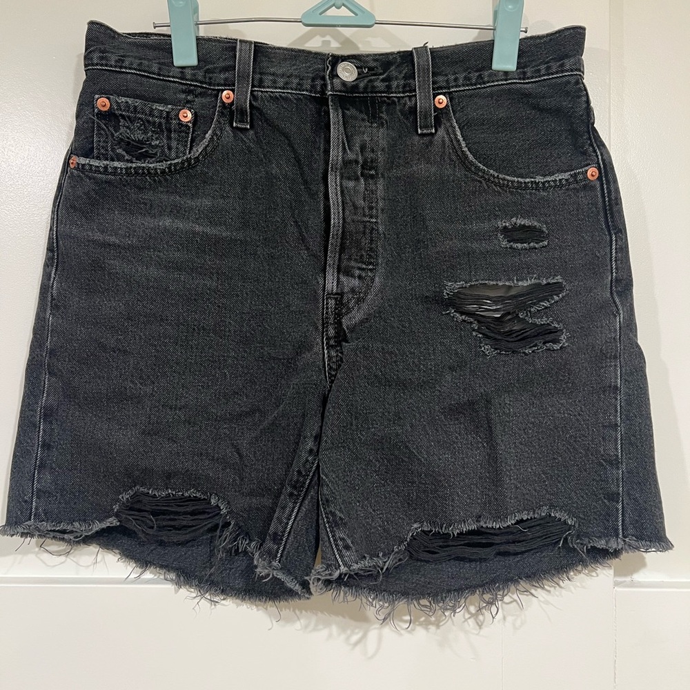 Levi's Black Distressed Women's Shorts